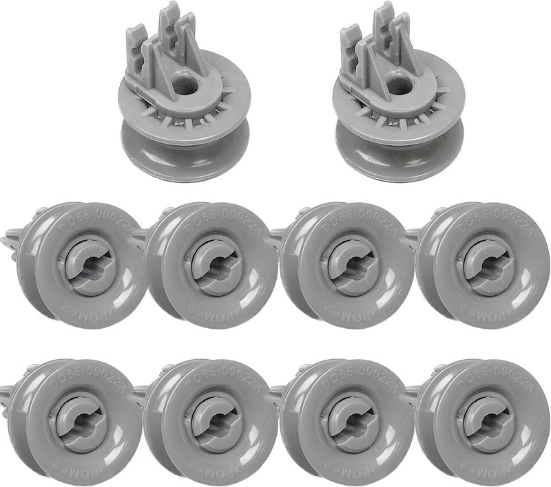 10-pack DD61-00222A Dishwasher Middle Rack Track Rollers Wheels Replacement for Dishwasher middle dishrack DW80R5061/DW80R5060 Series